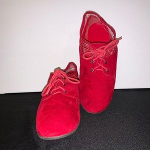 Red suede shoes